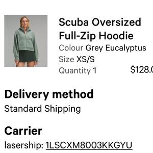 lululemon athletica Scuba Oversized Full-Zip Hoodie - Grey Eucalyptus